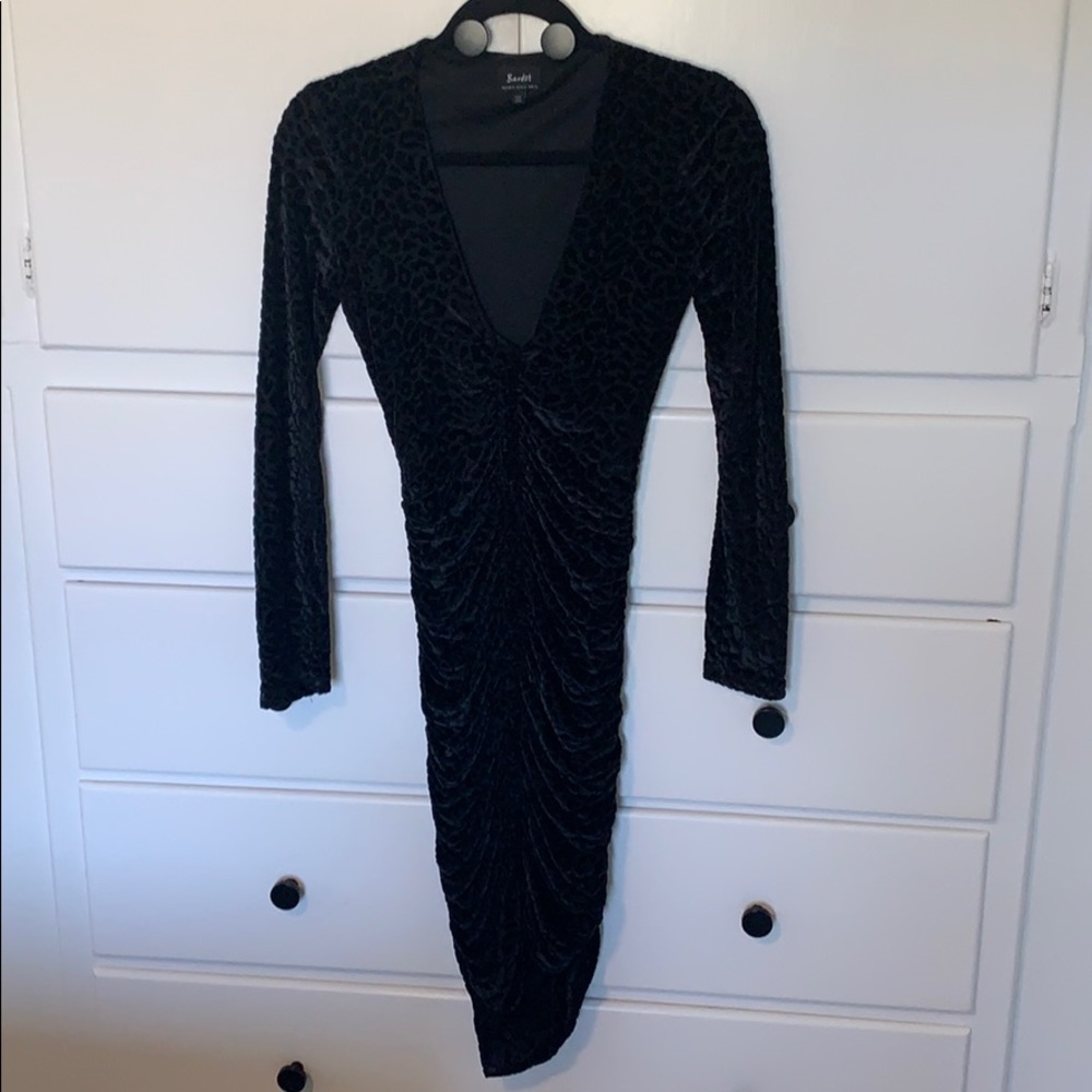 Black cheetah print dress